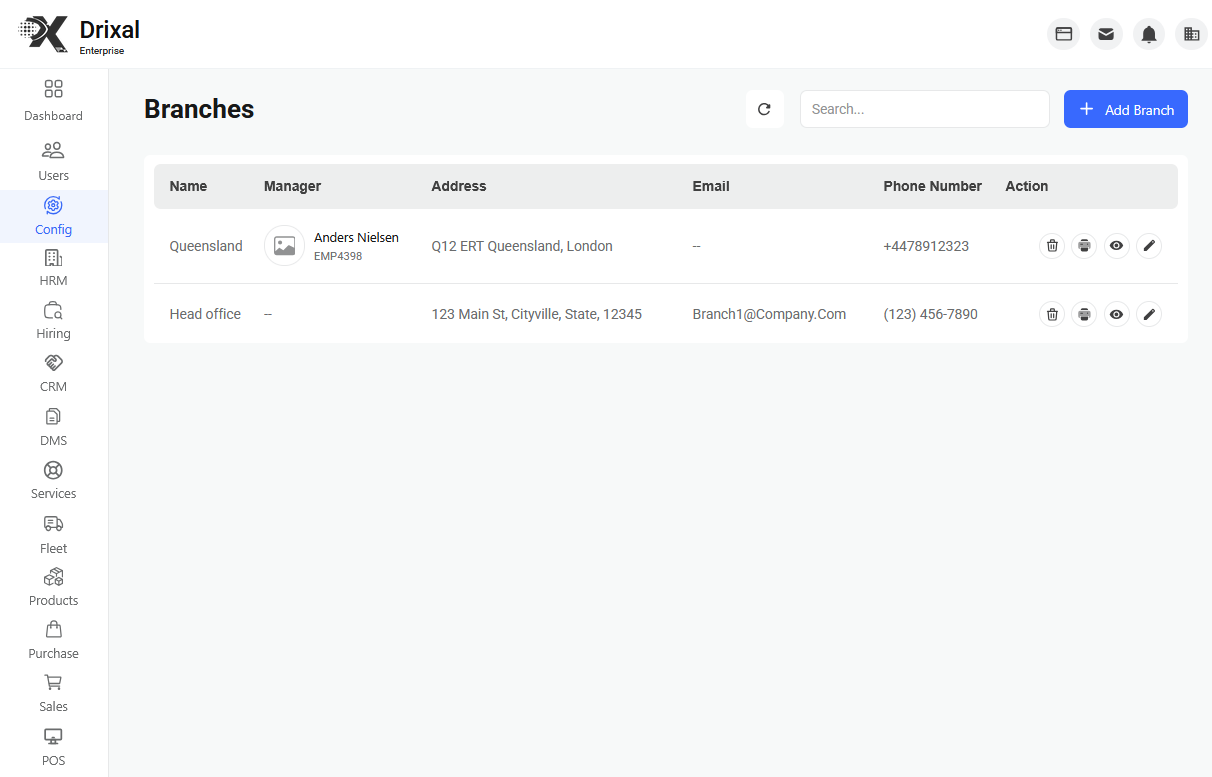 Multi-Branch & Location Management